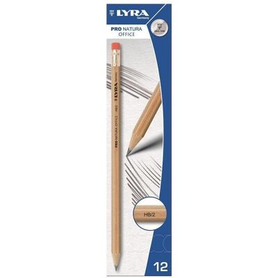 Lyra, Bleistift, Pro Natura HB/2 Bleistift mit Radiergummi (12 Stück) (HB, 12x) Lyra, Bleistift, Pro Natura HB/2 Bleistift mit Radiergummi (12 Stück) (HB, 12x)