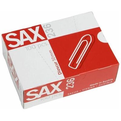 SAX, Büroklammer, Büroklammer spitze Form 50mm Metall verzinkt 100 St./Pack. (1x) SAX, Büroklammer, Büroklammer spitze Form 50mm Metall verzinkt 100 St./Pack. (1x)