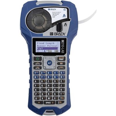 Brady M210-LAB Etikettendrucker, Kartonverpackung, mobiles Beschriftungsgerät, Endlos- und Etikett, Beschriftungsgerät, Blau, Grau Brady M210-LAB Etikettendrucker, Kartonverpackung, mobiles Beschriftungsgerät, Endlos- und Etikett, Beschriftungsgerät, Blau, Grau