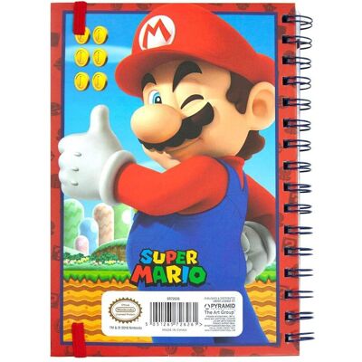 Pyramid Heft + Block, Mario - 3D A5 Notizbuch (A5, Liniert, Harter Einband) Pyramid Heft + Block, Mario - 3D A5 Notizbuch (A5, Liniert, Harter Einband)