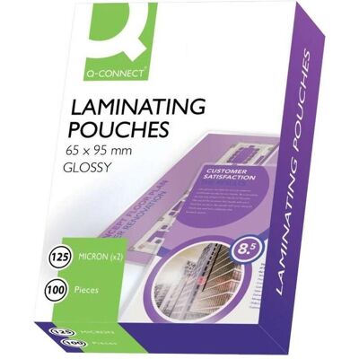 Q-Connect, Laminierfolie, Folientaschen für Laminatoren (65 x 95 mm, 100 Stk.) Q-Connect, Laminierfolie, Folientaschen für Laminatoren (65 x 95 mm, 100 Stk.)