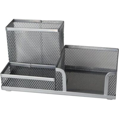 Titanum, Schreibtisch Accessoire, Silberner Schreibtisch-Organizer aus Netzstoff Titanum, Schreibtisch Accessoire, Silberner Schreibtisch-Organizer aus Netzstoff