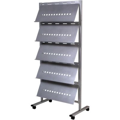 Rocada, Prospektständer, Prospektständer 5 Ablagen Stahl silber Rocada, Prospektständer, Prospektständer 5 Ablagen Stahl silber