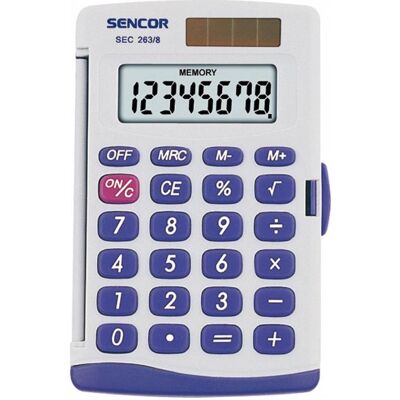 Sencor, Taschenrechner, SEC 263/8 (Batteriebetrieb, Solarenergie) Sencor, Taschenrechner, SEC 263/8 (Batteriebetrieb, Solarenergie)