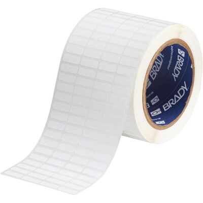 Brady, Etiketten, THT-1-618-10, Polyester, Weiss, matt, 19.05 x 6.35 mm, permanent, 4-bahnig (10.000 E. ) Brady, Etiketten, THT-1-618-10, Polyester, Weiss, matt, 19.05 x 6.35 mm, permanent, 4-bahnig (10.000 E. )