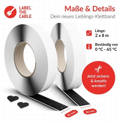 Label-the-cable, Klettband, LTC Klettrolle Easy Tape Strap 8mx20mm Bündeln&Ordnen schw (20 mm) Label-the-cable, Klettband, LTC Klettrolle Easy Tape Strap 8mx20mm Bündeln&Ordnen schw (20 mm)