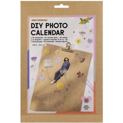 Folia, Kalender, DIY Fotokalender, kraft, DIN A4, 200g/m², 13 Seiten mit Klammer (A4) Folia, Kalender, DIY Fotokalender, kraft, DIN A4, 200g/m², 13 Seiten mit Klammer (A4)