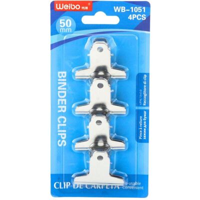 Lean Toys, Büroklammer, Satz mit 4 Büroklammern aus Metall, 50 mm (4x) Lean Toys, Büroklammer, Satz mit 4 Büroklammern aus Metall, 50 mm (4x)