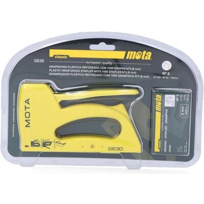 Motta, Heftgerät, Professioneller Tacker Mota GE30 Classic Nº3 1000 Heftklammern Gelb Kunststoff (8 mm) Motta, Heftgerät, Professioneller Tacker Mota GE30 Classic Nº3 1000 Heftklammern Gelb Kunststoff (8 mm)