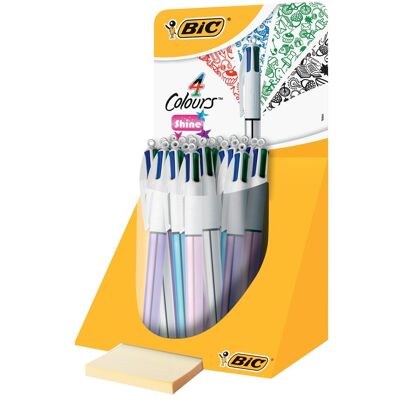 Bic, Schreibstifte, 4-Farb-Druckkugelschreiber 4 Colours Shine, 0,4 mm, sort.Tubo-Display 20St (20x) Bic, Schreibstifte, 4-Farb-Druckkugelschreiber 4 Colours Shine, 0,4 mm, sort.Tubo-Display 20St (20x)