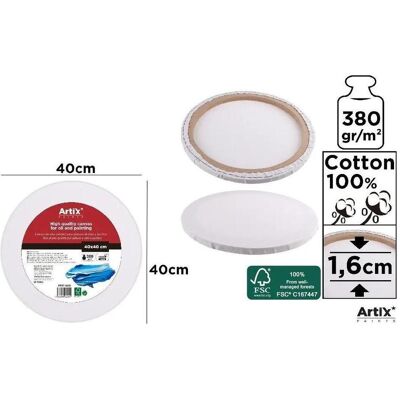 Artix, Keilrahmen, Runde Leinwand 40x40x1,6cm 380G/m2 (40 x 1.60 cm) Artix, Keilrahmen, Runde Leinwand 40x40x1,6cm 380G/m2 (40 x 1.60 cm)