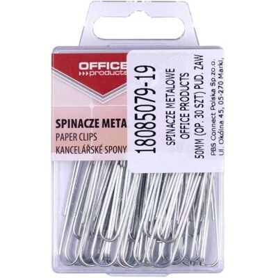 Office Products, Büroklammer, Silberne Metallklammern 50mm 30St (30x) Office Products, Büroklammer, Silberne Metallklammern 50mm 30St (30x)