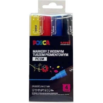 Mitsubishi Marker, Plakatmarker PC-1M 4 Farben (4x) Mitsubishi Marker, Plakatmarker PC-1M 4 Farben (4x)