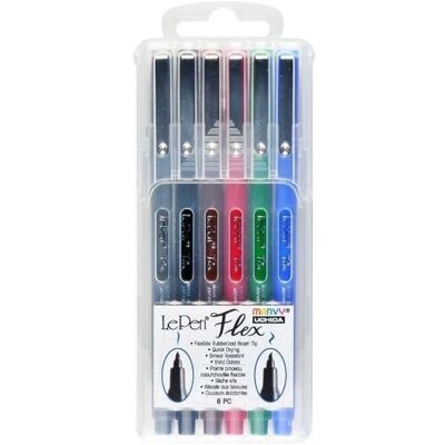 Uchida, Marker, MARVY Pinselspitzenstifte Le Pen Flex Primary, 6 Farben (6x) Uchida, Marker, MARVY Pinselspitzenstifte Le Pen Flex Primary, 6 Farben (6x)