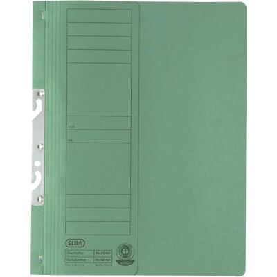 Elba, Mappe, Einhakhefter aus Karton, grün, kaufmännische Heftung halber Vorderdeckel, gepackt zu 50 Stück (A4, 50x) Elba, Mappe, Einhakhefter aus Karton, grün, kaufmännische Heftung halber Vorderdeckel, gepackt zu 50 Stück (A4, 50x)