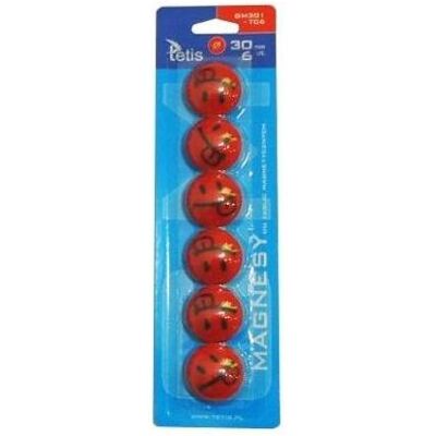 Tetis, Magnet, Rote Tafelmagnete 6 Stk. GM301-TC6 Tetis, Magnet, Rote Tafelmagnete 6 Stk. GM301-TC6