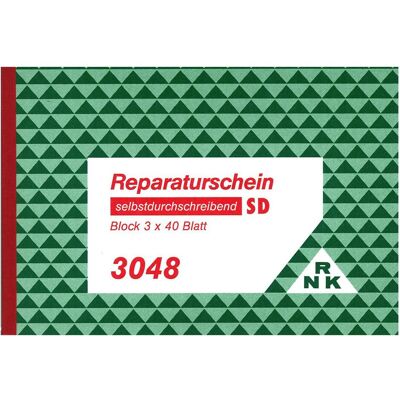 Rnk, Formular, Reparatur-Block A6 3048 Rnk, Formular, Reparatur-Block A6 3048