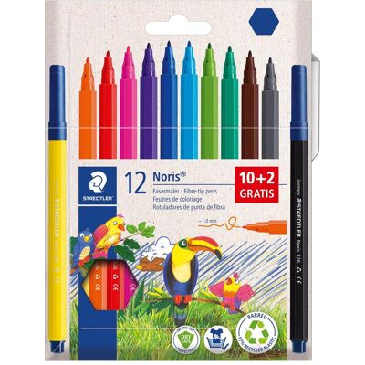 Magni, Malstifte, STAEDTLER Fasermaler Noris Promotion 1mm 10 + 2 Stück Kartonetui (12x) Magni, Malstifte, STAEDTLER Fasermaler Noris Promotion 1mm 10 + 2 Stück Kartonetui (12x)