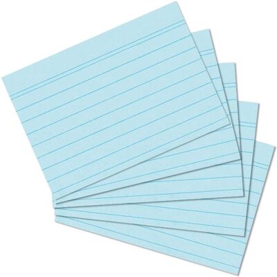 Herlitz, Karteikarten, Karteikarten, DIN A5, liniert, blau aus Papier, 170 g-qm, holzfrei, Linienfarbe: blau, doppelte (A5, 100x, 170 g/m²) Herlitz, Karteikarten, Karteikarten, DIN A5, liniert, blau aus Papier, 170 g-qm, holzfrei, Linienfarbe: blau, doppelte (A5, 100x, 170 g/m²)