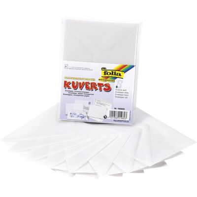 Folia, Briefumschlag, Kuverts aus Transparentpapier 115g/m² (8x) Folia, Briefumschlag, Kuverts aus Transparentpapier 115g/m² (8x)
