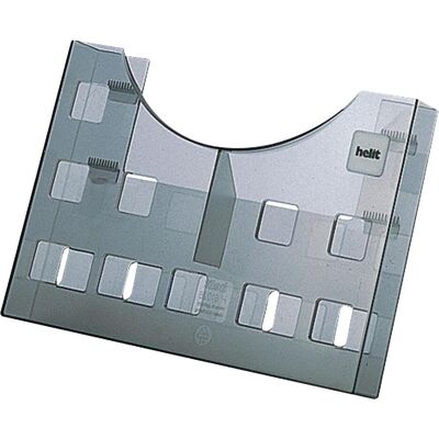 Helit, Prospektständer, Prospekthalter, DIN A5 quer-2x DIN A6 hoch grau-transparent, zur Wandanbringung oder für Tischaufbau (A5, A6) Helit, Prospektständer, Prospekthalter, DIN A5 quer-2x DIN A6 hoch grau-transparent, zur Wandanbringung oder für Tischaufbau (A5, A6)