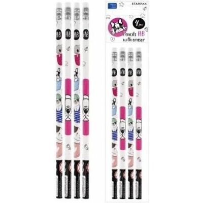 Starpak, Bleistift, Bleistift mit Radiergummi HB Minis 4 Stk (HB, 4x) Starpak, Bleistift, Bleistift mit Radiergummi HB Minis 4 Stk (HB, 4x)