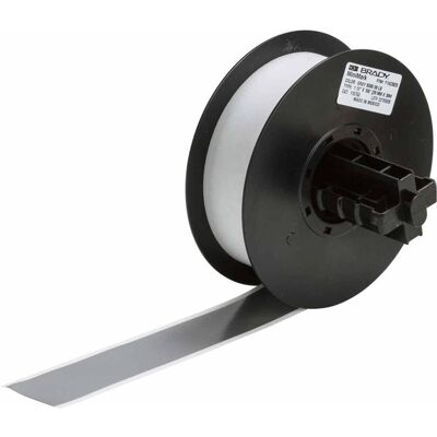Brady, Etikettenrolle, B-595, Hochleistungs-Industrie-Vinylband, Grau, glänzend, 29.00 mm x 30.00 m, permanent, End (28.58 mm) Brady, Etikettenrolle, B-595, Hochleistungs-Industrie-Vinylband, Grau, glänzend, 29.00 mm x 30.00 m, permanent, End (28.58 mm)