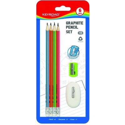 Keyroad, Bleistift, Bleistiftset hb schulset, 6 elemente, blister, farbmischung (HB, 6x) Keyroad, Bleistift, Bleistiftset hb schulset, 6 elemente, blister, farbmischung (HB, 6x)