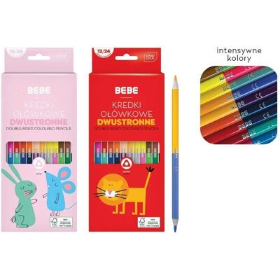 Bebe, Malstifte, BB Kids doppelseitige Bleistifte 12/24 Farben (12x) Bebe, Malstifte, BB Kids doppelseitige Bleistifte 12/24 Farben (12x)