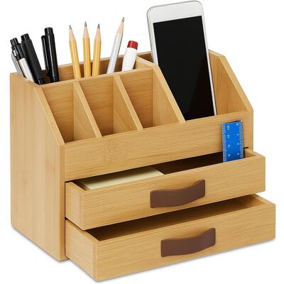 Relaxdays, Schreibtisch Accessoire, - Schreibtisch Organizer Bambus Design A, 19 x 24 x 14 cm Relaxdays, Schreibtisch Accessoire, - Schreibtisch Organizer Bambus Design A, 19 x 24 x 14 cm