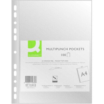 Q-Connect Doc-T-Shirt PP 40 Mikron. Erbse A4/100 Stk. transp., Bindegerät Zubehör, Transparent Q-Connect Doc-T-Shirt PP 40 Mikron. Erbse A4/100 Stk. transp., Bindegerät Zubehör, Transparent