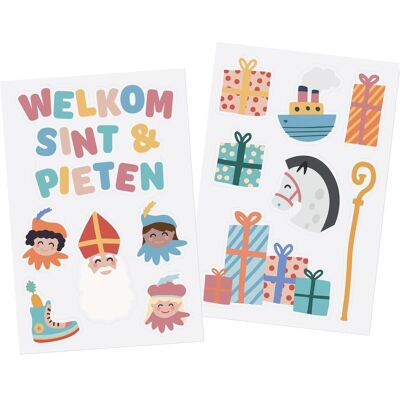 Folat, Sticker, Fensteraufkleber "Welkom Sint & Pieten" -Sint en Pieten - 13 Stück (13 Sticker) Folat, Sticker, Fensteraufkleber "Welkom Sint & Pieten" -Sint en Pieten - 13 Stück (13 Sticker)
