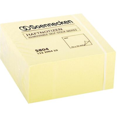 Soennecken, Haftnotiz, Haftnotizwürfel Masse: 76 x 40 x 76 mm (B x H x T) Farbe: gelb (75 x 75 mm) Soennecken, Haftnotiz, Haftnotizwürfel Masse: 76 x 40 x 76 mm (B x H x T) Farbe: gelb (75 x 75 mm)