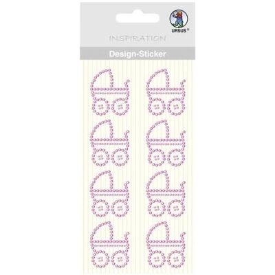 Magni, Sticker, Design Sticker Kinderwagen, 8 Stück in rosa, selbstklebend, ideal geeignet für Scrapbooking, Karteng (8 Sticker) Magni, Sticker, Design Sticker Kinderwagen, 8 Stück in rosa, selbstklebend, ideal geeignet für Scrapbooking, Karteng (8 Sticker)