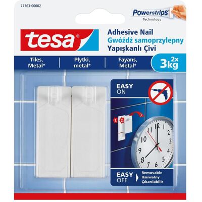 tesa, Klebehaken + Klebenagel, 77763 MOUNTING SYSTEM. 2X3KG tesa, Klebehaken + Klebenagel, 77763 MOUNTING SYSTEM. 2X3KG