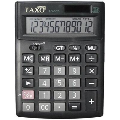 Titanum, Taschenrechner, Taxo 12-stelliger Taschenrechner TG-332 schwarz (Batteriebetrieb, Solarenergie) Titanum, Taschenrechner, Taxo 12-stelliger Taschenrechner TG-332 schwarz (Batteriebetrieb, Solarenergie)