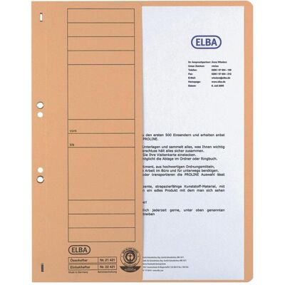 Elba, Mappe, Ösenhefter aus Karton, chamois, Amtsheftung halber Vorderdeckel, gepackt zu 50 Stück (A4, 50x) Elba, Mappe, Ösenhefter aus Karton, chamois, Amtsheftung halber Vorderdeckel, gepackt zu 50 Stück (A4, 50x)