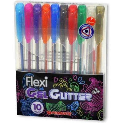 Penmate, Malstifte, Flexi Abra Gel Gelstift 10 Farben Glitzer (10x) Penmate, Malstifte, Flexi Abra Gel Gelstift 10 Farben Glitzer (10x)