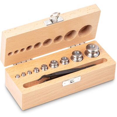 Kern, Feinwaage, M1 Gewichtsatz. 1 g - 100 g / Edelstahl. im Holzet Kern, Feinwaage, M1 Gewichtsatz. 1 g - 100 g / Edelstahl. im Holzet