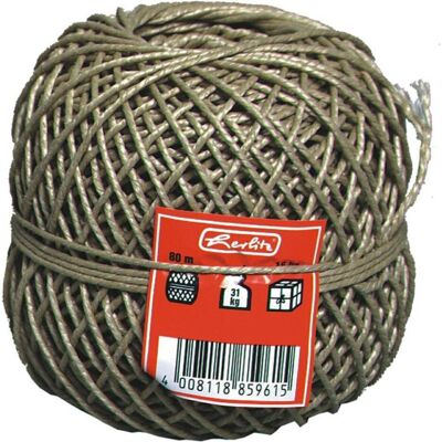Herlitz, Verpackungsmaterial, Verpackungs-Kordel, aus PP, braun, 80 m Reisskraft: 31 kg, Tragfähigkeit: 15 kg (1 Stk.) Herlitz, Verpackungsmaterial, Verpackungs-Kordel, aus PP, braun, 80 m Reisskraft: 31 kg, Tragfähigkeit: 15 kg (1 Stk.)