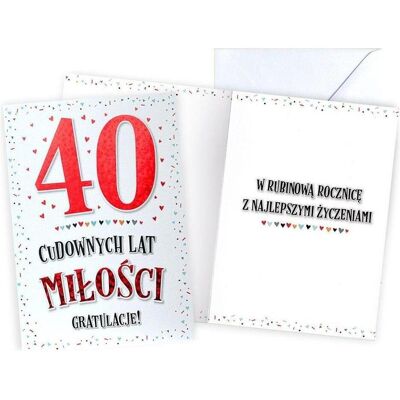 Kukartka, Grusskarte + Briefpapier, Karte zum 40. Hochzeitstag Kukartka, Grusskarte + Briefpapier, Karte zum 40. Hochzeitstag