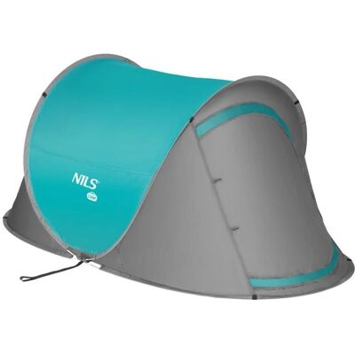 NILS CAMP Selbstaufbauzelt - Türkis - UV-Schutz - Wasserdichter Boden - 2 Personen NILS CAMP Selbstaufbauzelt - Türkis - UV-Schutz - Wasserdichter Boden - 2 Personen
