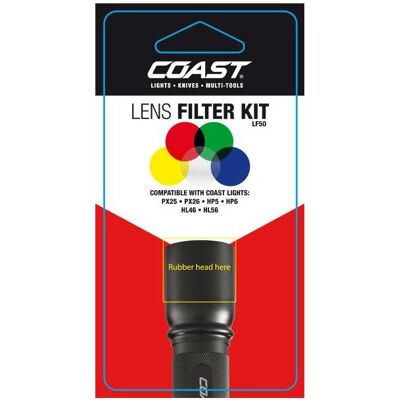 Coast, Taschenlampe Zubehör, LF50 Linsefilter-Set für PX26, HP5, HP6, HL46, HL56 Coast, Taschenlampe Zubehör, LF50 Linsefilter-Set für PX26, HP5, HP6, HL46, HL56