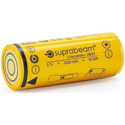 Suprabeam, Taschenlampe Zubehör, Li-Ion 5000 mAh, 26650 Akku zu Q7xr Suprabeam, Taschenlampe Zubehör, Li-Ion 5000 mAh, 26650 Akku zu Q7xr