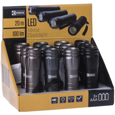 Emos, Taschenlampe, Lukturis COB 3W 3x AAA metalisks 100lm (10.20 cm, 100 lm) Emos, Taschenlampe, Lukturis COB 3W 3x AAA metalisks 100lm (10.20 cm, 100 lm)