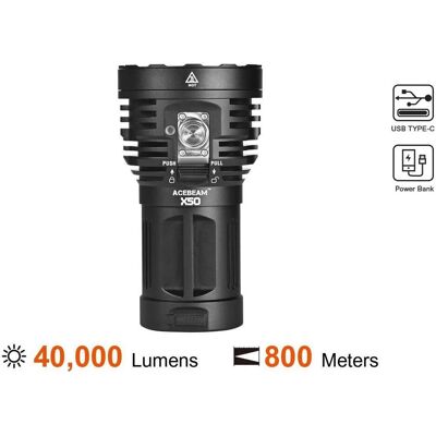 AceBeam, Taschenlampe, X50 (13.50 cm, 40000 lm) AceBeam, Taschenlampe, X50 (13.50 cm, 40000 lm)
