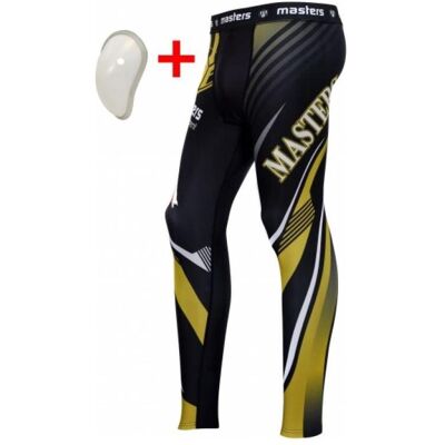 Masters, Herren, Tights, Trainingsleggings (S), Gold, Schwarz Masters, Herren, Tights, Trainingsleggings (S), Gold, Schwarz