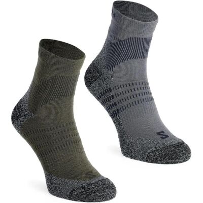 Salomon, Damen, Sportsocken, Outdoorsocken X Ultra Access Quarter 2-Pack - excalibur/olive night (42 - 44), Grün, Schwarz Salomon, Damen, Sportsocken, Outdoorsocken X Ultra Access Quarter 2-Pack - excalibur/olive night (42 - 44), Grün, Schwarz