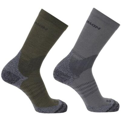 Salomon, Herren, Sportsocken, Outdoorsocken X Ultra Access Crew 2-Pack - excalibur/olive night (36 - 38), Grün, Grau, Schwarz Salomon, Herren, Sportsocken, Outdoorsocken X Ultra Access Crew 2-Pack - excalibur/olive night (36 - 38), Grün, Grau, Schwarz