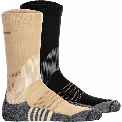 Salomon, Damen, Sportsocken, X Ultra Access Crew 2-Pack (36 - 38), Schwarz, Beige Salomon, Damen, Sportsocken, X Ultra Access Crew 2-Pack (36 - 38), Schwarz, Beige